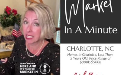 Market In A Minute – Homes In Charlotte, Less Than 5 Years Old, Price Range of $300k-$500k